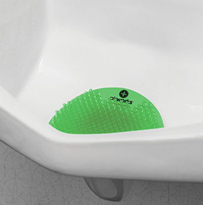 Picture of AirWorks AWSFUS232-BX Splash Free Urinal Screen, Fresh Garden, 0.22 lb, 8" Height, 6" Width, Green (Pack of 10)