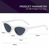 Picture of YOSHYA Retro Vintage Narrow Cat Eye Sunglasses for Women Clout Goggles Plastic Frame (White Grey)