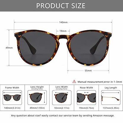 Picture of SUNGAIT Vintage Round Sunglasses for Women Men Girl Classic Retro Designer Style (Polarized Grey Lens/Amber Frame(Matte Finish)) 1567 PGHPKHU