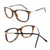 Picture of Happy Store CN79 High Fashion Metal Temple Horn Rimmed Clear Lens Eye Glasses 2 Pack Brown/Tortoise-shell