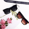 Picture of TAOTAOQI Vintage Women Oversized Sunglasses Designer Luxury Square Sun Glasses UV400 Protection Flat Lens (2 Pack (Black Frame Grey Lens/Tortoise Frame Gradient Brown Lens))