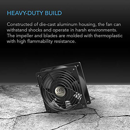 Picture of AC Infinity AXIAL 8038, Quiet Muffin Fan, 120V AC 80mm x 38mm Low Speed, UL-Certified for DIY Cooling Ventilation Exhaust Projects