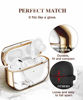 Picture of GVIEWIN Aurora Series AirPods Pro Case, Stylish Marble Full Body Protective Hard Shell Case Cover with Wrist Strap for AirPod Pro Charging Case 2019 [Front LED Visible] (White/Gold)