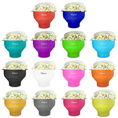 Picture of Original Salbree Microwave Popcorn Popper, Silicone Popcorn Maker, Collapsible Bowl BPA Free - 18 Colors Available (Gray)