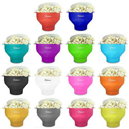 Picture of Original Salbree Microwave Popcorn Popper, Silicone Popcorn Maker, Collapsible Bowl BPA Free - 18 Colors Available (Gray)