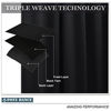 Picture of PONY DANCE Blackout Curtains 72 Long - Solid Rod Pocket Thermal Panels Black Out Window Cover Energy Efficient Light Blocking Drapes for Living Room, 52-inch by 72-inch, Black, 2 Pieces
