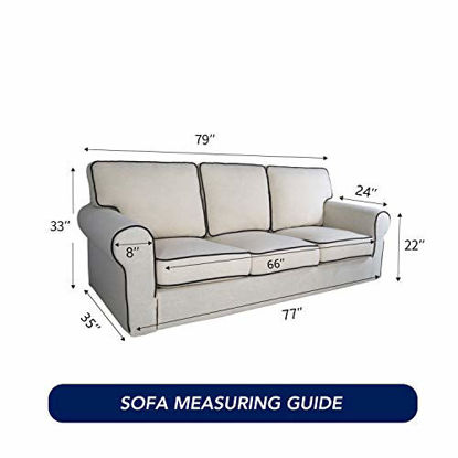 Picture of PureFit Super Stretch Sofa Slipcover - Spandex Non Slip Soft Couch Sofa Cover, Washable Furniture Protector with Non Skid Foam and Elastic Bottom for Kids, Pets Sofa, Brown