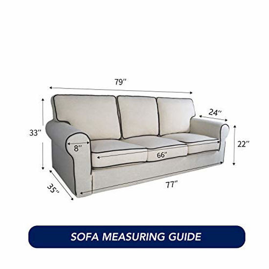 Picture of PureFit Super Stretch Sofa Slipcover - Spandex Non Slip Soft Couch Sofa Cover, Washable Furniture Protector with Non Skid Foam and Elastic Bottom for Kids, Pets Sofa, Brown