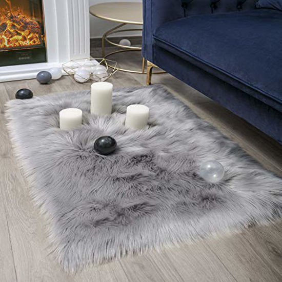 Ashler Ultra Soft Fluffy Area Rug Faux Fur Sheepskin Carpet Chair Couch Cover 2 