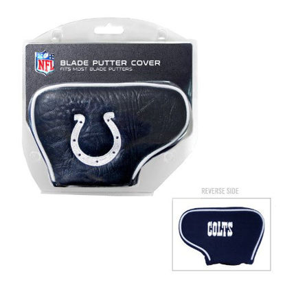Picture of Team Golf NFL Indianapolis Colts Golf Club Blade Putter Headcover, Fits Most Blade Putters, Scotty Cameron, Taylormade, Odyssey, Titleist, Ping, Callaway