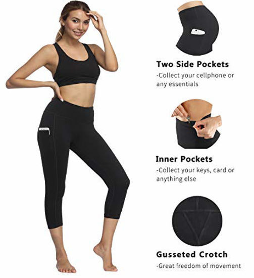Fengbay High Waist Yoga Pants, Pocket Yoga Pants Tummy Control Workout  Running 4 Way Stretch Yoga Leggings