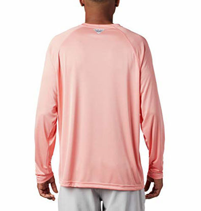 Picture of Columbia Men's Terminal Tackle Long Sleeve Shirt, Sorbet/Black Logo, Small