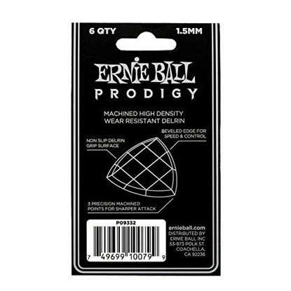 Picture of Ernie Ball 1.5mm Black Large Shield Prodigy Guitar Picks (P09332)