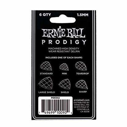 Picture of Ernie Ball 1.5mm Black Multipack Prodigy Guitar Picks (P09342)