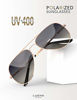 Picture of LUENX Aviator Sunglasses for Mens Womens Polarized Gradient Brown Lens Metal Rose Gold Frame 60mm