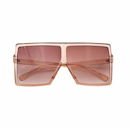 Picture of JUSLINK Oversized Sunglasses for Women Men, Square Flat Top Fashion Shades (Champagne)