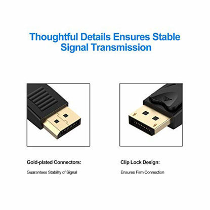 Picture of Rankie DisplayPort to DisplayPort Cable, DP to DP, 4K Resolution, 10 Feet, Black