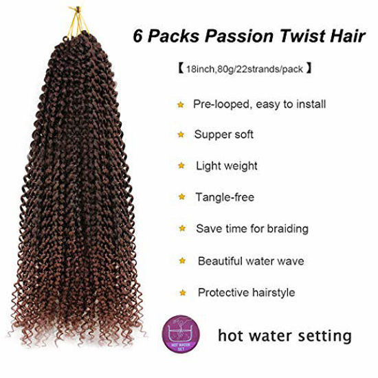 GetUSCart- 6 Packs Passion Twist Hair 18 Inch Bohemian Curl Passion ...