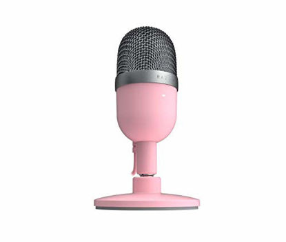 Picture of Razer Seiren Mini USB Streaming Microphone: Precise Supercardioid Pickup Pattern - Professional Recording Quality - Ultra-Compact Build - Heavy-Duty Tilting Stand - Shock Resistant - Quartz Pink