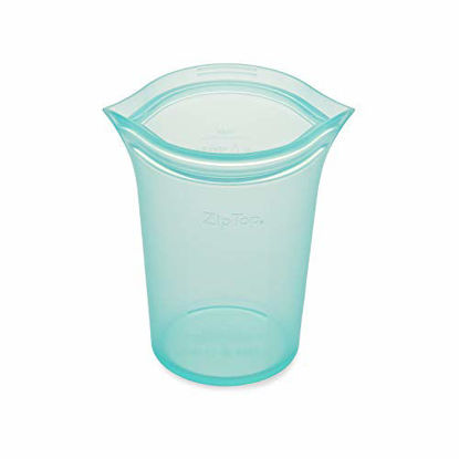 Picture of Zip Top Reusable 100% Platinum Silicone Containers - Large Cup - Teal