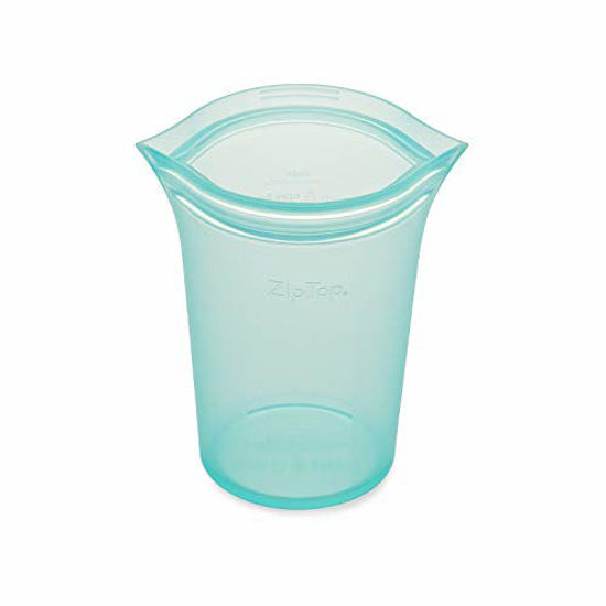 Picture of Zip Top Reusable 100% Platinum Silicone Containers - Large Cup - Teal