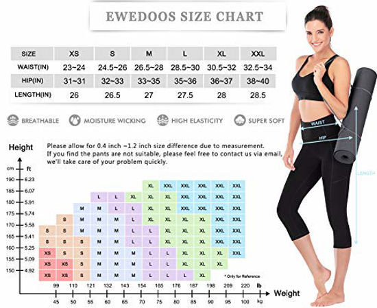 GetUSCart- Ewedoos Women's Yoga Pants with Pockets - Leggings with Pockets,  High Waist Tummy Control Non See-Through Workout Pants (EW328 Gray, X-Small)