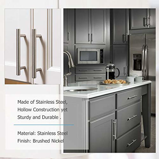 Homdiy 4 Inch Kitchen Cabinet Handles - Brushed Nickel Drawer Pulls, 25 Pack (HD201SN)
