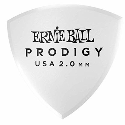 Picture of Ernie Ball 2.0mm White Large Shield Prodigy Guitar Picks (P09338)