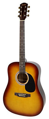 Picture of Fender Squier Dreadnought Acoustic Guitar - Sunburst Bundle with Fender Play Online Lessons, Gig Bag, Tuner, Strings, Strap, Picks, and Austin Bazaar Instructional DVD