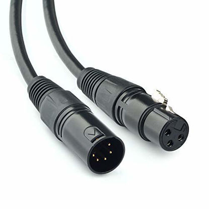 Picture of SiYear XLR Male 3 Pin to XLR Female 5 Pin & XLR Female 3 Pin to XLR Male 5 Pin Audio Cable, for Microphone DMX Stage Light Turnaround Etc1Set / 2Pack)