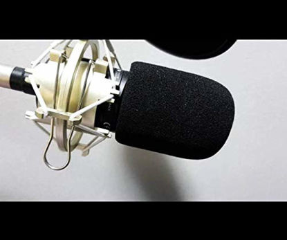 Picture of ?2pcs? POP AT2020 Microphone Foam Cover Windscreen Filter Compatible with Audio-Technica AT2020 ATR2500 AT2035 AT2050 AT4040 Condenser Microphone