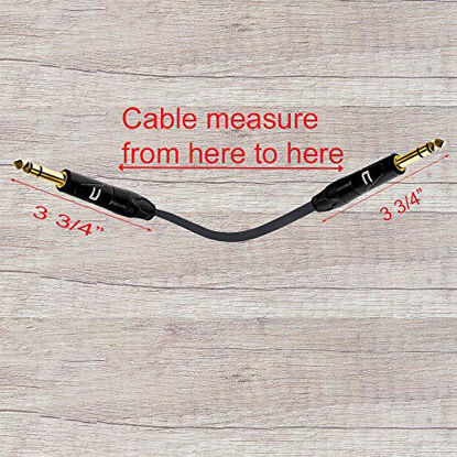 Picture of 1/4 Inch TRS to 1/4 Inch TRS Cable - 5 Feet Yellow - 1/4" (6.35mm) Stereo Balanced Male to Male Connector for Powered Speakers, Audio Interface or Mixer for Live Performance & Recording