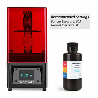 Picture of ELEGOO ABS-Like 3D Rapid Resin LCD UV-Curing Resin 405nm Standard Photopolymer Resin for LCD 3D Printing Clear Blue 500g