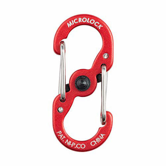 Picture of Nite Ize S-Biner MicroLock, Locking Key Holder, 2-Pack, Aluminum, Red