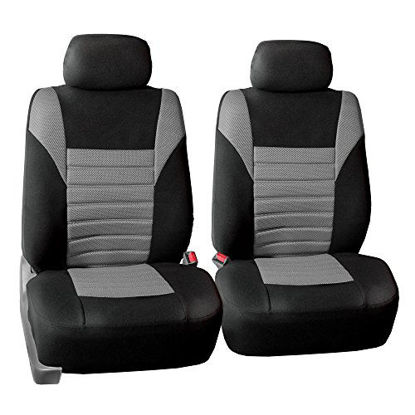 Picture of FH Group FB068GRAY102 Gray Universal Front Bucket Seat Cover Set of 2 (Premium 3D Air mesh Design Airbag Compatible)