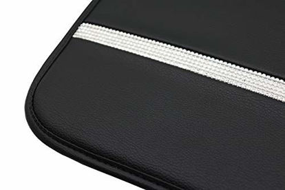Picture of Forala Auto Center Console Pad PU Leather Car Armrest Seat Box Cover Protector Universal Fit (B-Black-Rhinestone)
