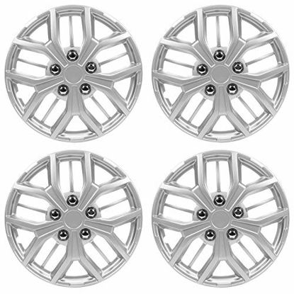 Picture of Pilot WH142-15S 15 Inch Super Sport Silver Universal Hubcap Wheel Covers for Cars | Set of 4 | Fits Toyota Volkswagen VW Chevy Chevrolet Honda Mazda Dodge Ford and Others