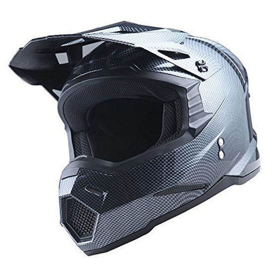 Picture of 1Storm Adult Motocross Helmet BMX MX ATV Dirt Bike Helmet Racing Style HF801; Matt Black