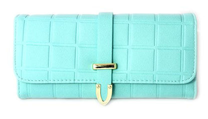 Picture of Women's Classy Leather Band Matching Watch & Tri-Fold Leather Wallet Set - Mint