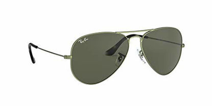 Picture of Ray-Ban Unisex-Adult RB3025 Classic Sunglasses, Sand Transparent Green/Green, 55 mm