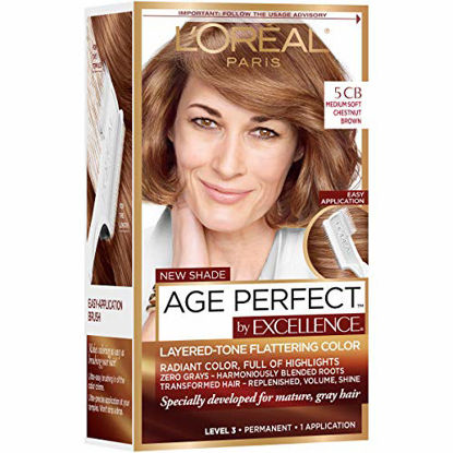 Picture of L'Oreal Paris ExcellenceAge Perfect Layered Tone Flattering Color, 5CB Medium Chestnut Brown