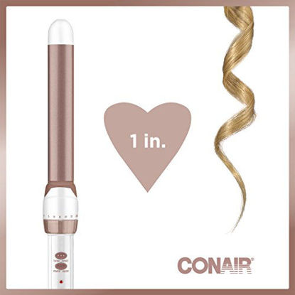 Picture of Conair Double Ceramic Curling Wand, 1 Inch Curling Wand, White / Rose Gold
