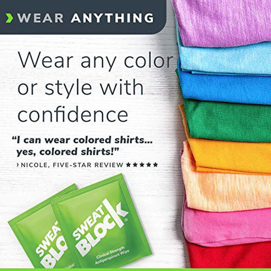 Picture of Sweatblock Clinical Strength Antiperspirant Wipes for Hyperhidrosis (3 Box Deal) - Reduce Sweat Up To 7-days Per Use - Antiperspirant For Men and Women