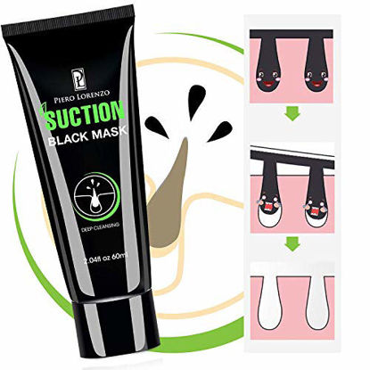 Picture of Piero Lorenzo Blackhead Remover Mask, Blackhead Peel Off Mask, Face Mask, Blackhead Mask, Black Mask Deep Cleansing Facial Mask for Face Nose 80g