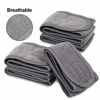 Picture of Spa Facial Headband Whaline Head Wrap Terry Cloth Headband 4 Counts Stretch Towel for Bath, Makeup and Sport (Gray)