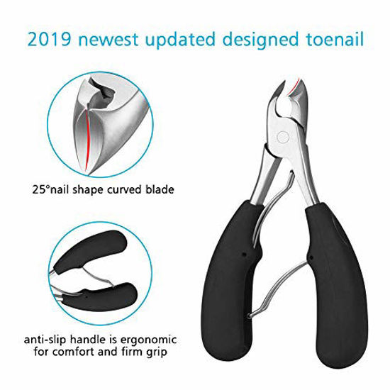 GetUSCart- Podiatrist Toenail Clippers, Large Nail Clippers for Ingrown &  Thick & Professional & Men & Seniors Toenail and Nail Surgical Grade  Stainless Steel Toenail Trimmer Nipper (Black)