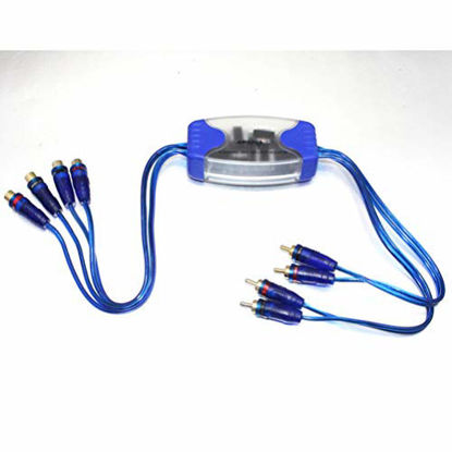 Picture of Vosarea Ground Loop Noise Isolator,4 Channel RCA Ground Loop Isolator Line Noise Filter Eliminator Car Amplifier Noise Filter 50W (Blue)