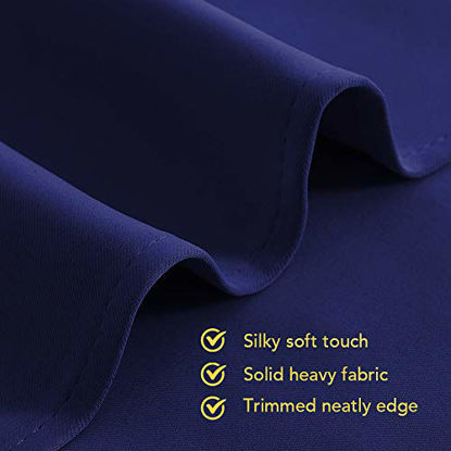 Picture of NICETOWN Navy Blue Blackout Draperies Curtains, All Season Thermal Insulated Solid Grommet Top Blackout Curtains / Drapes for Kid's Room (1 Pair, 42 x 45 Inch in Navy Blue)