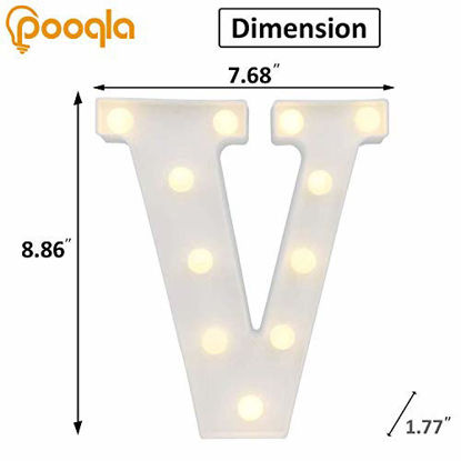 Picture of LED Marquee Letter Lights Alphabet Light Up Sign for Wedding Home Party Bar Decoration V