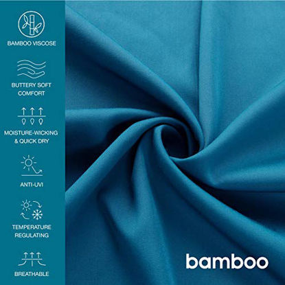 Picture of Bedsure Cooling Bamboo Pillowcases Set of 2 - Teal Breathable Cool Ultra Soft Pillow Cases - Viscose from Bamboo - Organic Natural Silky Material, Moisture Wicking(Teal, Standard Size 20x26 inches)